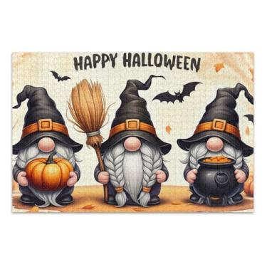 Imagem de Gnomos de Halloween fofos adultos quebra-cabeça 500 peças quebra-cabeça de brinquedo arte personalizado exclusivo quebra-cabeça elefante branco, 51 x 35 centímetros