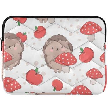 Imagem de Capa protetora fofa personalizada com cogumelos ouriços florais fofos, capa protetora para computador, capa decorativa para laptop, universal, 13-14 polegadas