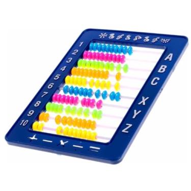 Imagem de Ábaco Para Crianças Educativo Infantil material pedagógico com 10 Hastes Colorido 13x18cm para Aprendizagem de Matemática Azul Verde e Amarelo Variadas Ensino de Matemática 5-18 Anos