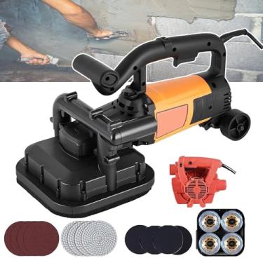 Imagem de KKSOUFX MáQuina De Lixar SuperfíCies De Concreto, Com 4 CabeçAs De 4 Polegadas E Disco De Lixa Diamantado (3 Discos), 3800w, 0-6000 Rpm, Para Lixar Concreto, Cimento, MáRmore E Granito