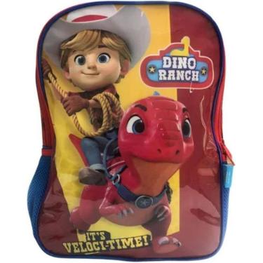 Imagem de Mochila de Costas para Meninos Dino Ranch Reforçada Resistente Bolsos para Garrafinha - Dino Ranch - Luxcel