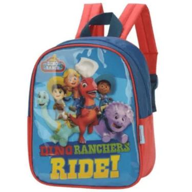 Imagem de Mochila de Costas para Meninos Dino Ranch Reforçada Resistente Bolsos para Garrafinha - Dino Ranch - Luxcel