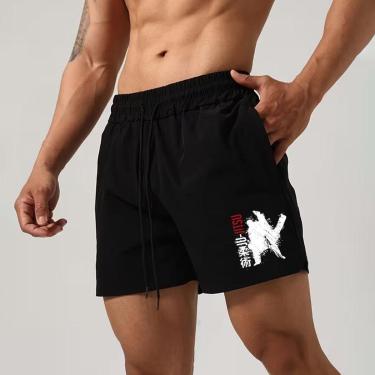 Imagem de Short Tactel Masculina Leve Mauricinho Slim Fitness Gym Jiu Jitsu Arte Marcial-Masculino
