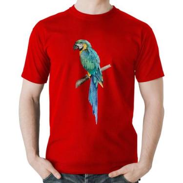 Imagem de Camiseta Algodão Arara Azul - Foca na Moda, Vermelho, M