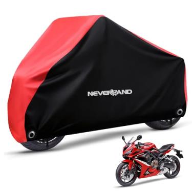 Imagem de NEVERLAND Capa de motocicleta à prova d'água para uso externo - Capas de scooter para motocicletas, médias, com furos de bloqueio, bandagem, bolsa de armazenamento compatível com Harley Davidson