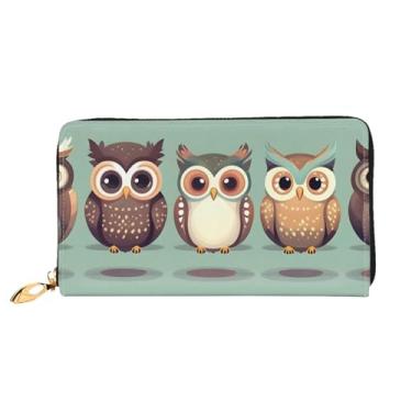 Imagem de XLLingL Carteiras de cartão de crédito impressas, bolsas longas de couro femininas, carteiras com zíper, carteira de viagem simples