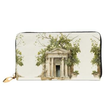 Imagem de XLLingL Carteiras de cartão de crédito impressas, bolsas longas de couro femininas, carteiras com zíper, carteira de viagem simples