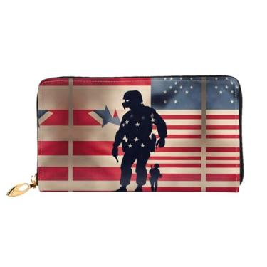 Imagem de XLLingL Carteiras de cartão de crédito impressas, bolsas longas de couro femininas, carteiras com zíper, carteira de viagem simples