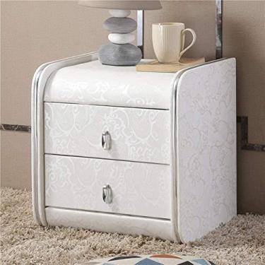 Imagem de Mesa de cabeceira moderna de couro sintético estilo europeu, armários pequenos, sem instalação, mesa de canto adequada para quartos, hotéis, salas de estar dignas