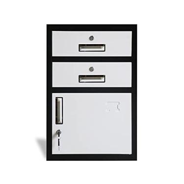 Imagem de 3FLQOOPP Armário de arquivo Armário de metal Armário de arquivo de escritório Gabinete baixo com gaveta de ferramentas de trava Armário pequeno Armário de armazenamento Varanda Armário de