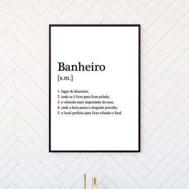 Imagem de Quadro Decorativo Banheiro Significado 33X24Cm Moldura Preta