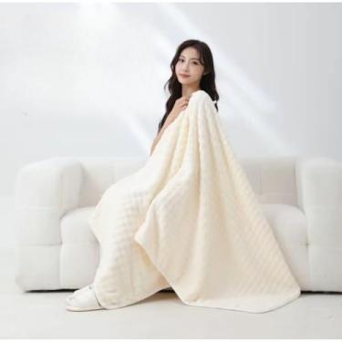 Imagem de Toalha De Banho Grande Cm Alta Absorção Viagem Natação Academia Praia Seca Rápidolin333 (Amarelo cremoso818)