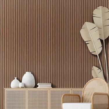 Imagem de Papel de Parede Madeira Ripado Mármore Adesivo Lavável 5m 10m 15m 20m AutoColante Sala Quarto Móveis(Ripado Escuro,10 Metros (2 rolos))