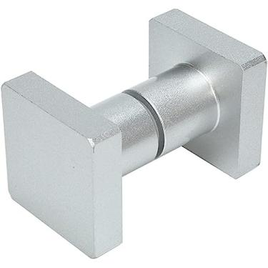 Imagem de BAZAC Pacote de 2 maçanetas para porta de duche, puxadores de porta de alumínio, divisórias de chuveiro, substituição de puxador de porta de vidro, maçanetas duplas sólidas-Silver