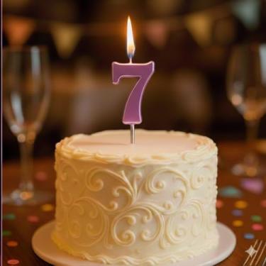 Imagem de Vela de Aniversário Pick Rosa Candy Color Nº 7 Festa