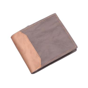 Imagem de Carteira masculina ultrafina de poliuretano – carteira com 6 compartimentos para cartões, janela para cartão de identificação e bolso com zíper, carteira fina e leve, preta, marrom escuro, marrom