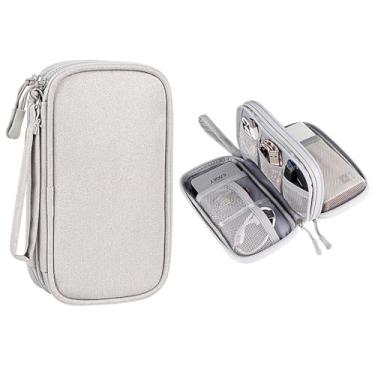 Imagem de Bolsa organizadora de eletrônicos, organizador de cabos, carregador de cabos, estojo de transporte para fone de ouvido, Powerbank, USB, cartão SD