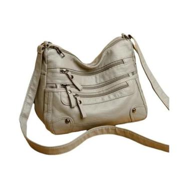 Imagem de Bolsa Transversal Estilosa Para Mulheres Com Múltiplos Zíperes Em mate