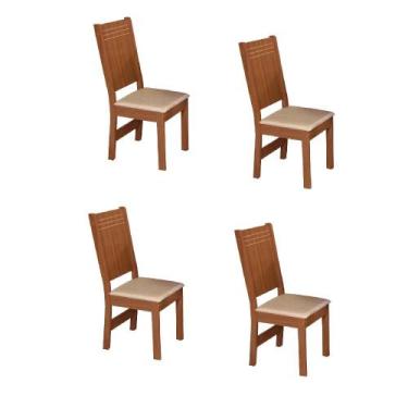 Imagem de Kit 4 Cadeiras Yasmim MDF Tecido Asgard - Móveis São Carlos, Asgard Be