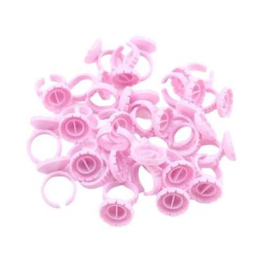 Imagem de 50 Peças Anéis Descartáveis Para Cola De Cílios, Suporte Para Pigmento