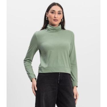 Imagem de Moletom Gola Alta Infinita Cor Feminino Verde, M, Verde