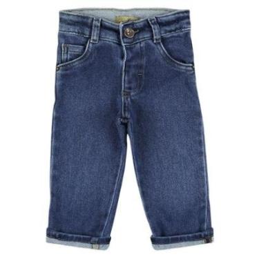 Imagem de Calça Look Jeans Moletom Jeans Infantil Masculina-Masculino