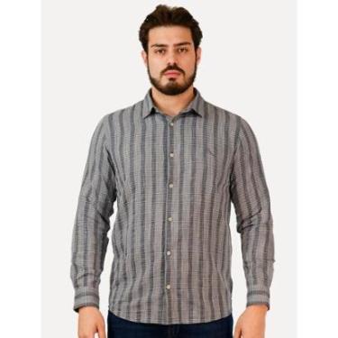 Imagem de Camisa Reserva Masculina Listras Kame Melange Azul Marinho-Masculino