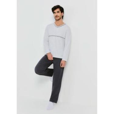 Imagem de Pijama Hering Longo Com Decote V Masculino-Masculino
