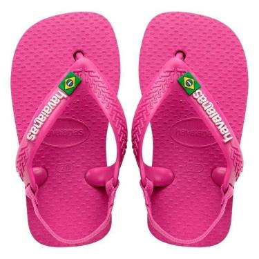 Imagem de Chinelo Havaianas New Baby Brasil Logo Rosa Gum - Original-Feminino