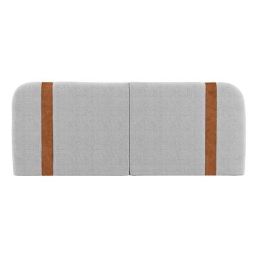 Imagem de Cabeceira Painel Orgânico Cama Box King Size Flay 195cm Dobrável Bouclé Cinza Claro - Abmaza