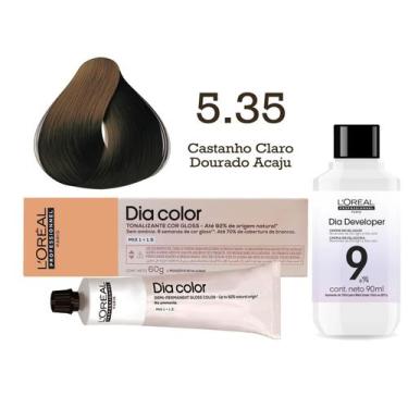 Imagem de Tonalizante Dia Color 5.35 Castanho Claro Dourado Acaju + Emulsão Reve