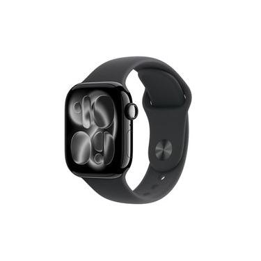 Imagem de Apple Watch Series 11 GPS+ Cellular 42mm Preto Brilhante Pulseira M/G Esportiva Preta