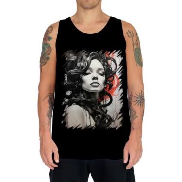 Imagem de Camiseta Regata Pintura a Carvão Mulher Arte Esfumaçada 7 - Kasubeck S