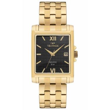 Imagem de Relógio Technos Masculino Ref: 2115udh/1p Executive Retangular Dourado