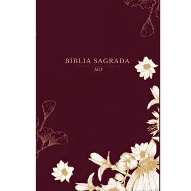Imagem de Bíblia Sagrada  ACF  Floral Bordo - Publicações Cordeiro