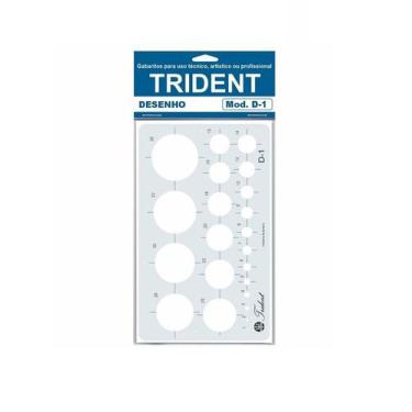 Imagem de Gabarito De Circulo Circulógrafo Trident Com 22 Circulos D-1