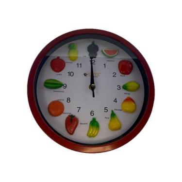 Imagem de Relogio De Parede De Frutas 24cm - Elite, ELT-1363