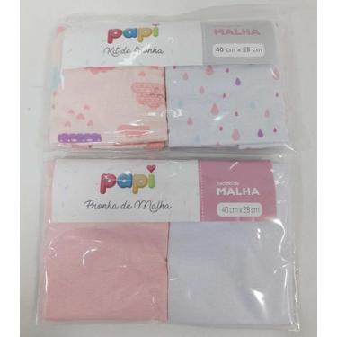 Imagem de Kit 4 Fronha Malha 100% Algodão Papi Bebê Menina Enxoval 90