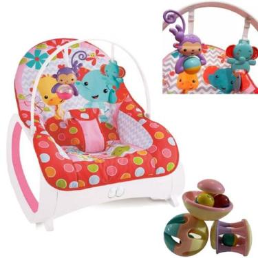 Imagem de Cadeirinha Balanço Vermelho + Chocalho Divertido Interativo - Color Ba