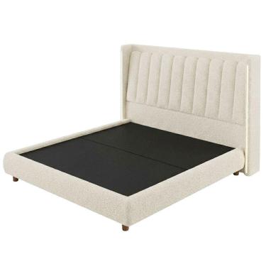 Imagem de Cama Japonesa Queen Mira Bouclé Off White MDF-MDP Firenze