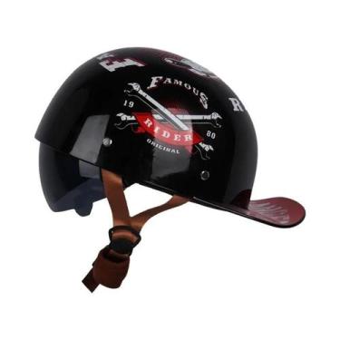 Imagem de Capacete Retro Vintage Aberto Para Adultos, Ideal Para Verão, Motocicl