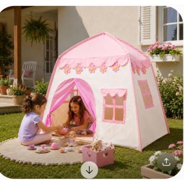 Imagem de Barraca Castelo Tenda Cabana Infantil Toca Casinha Rosa Menina Flor - 