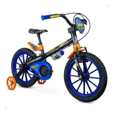 Imagem de Bicicleta nathor hot wheels - aro 16, Preto, Laranja, Azul, UNI