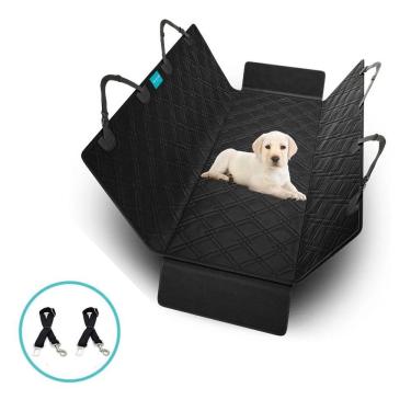 Imagem de Kit Capa Pet Banco Traseiro Impermeavel Carro e 2 Cinto de Segurança