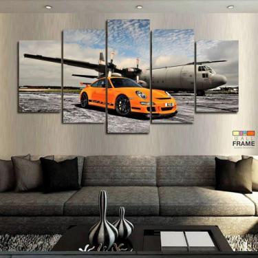 Imagem de Quadros Decorativos Carros Porsche 63x130mt em Tecido
