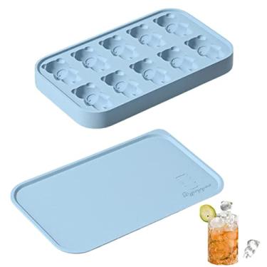Imagem de Bandeja de cubos de com tampa | Bandeja de cubos de com tampa,Bandejas de para freezer vem com caixa de, moldes de cubo de retangulares reutilizáveis para uísque, Ypeng