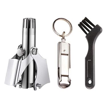 Imagem de Homesen Conjunto de Aparador de Pêlos de Nariz de Aço Inoxidável para Barbear e Aparador de unhas depilação de Nariz Manual de Viagem kit Aparador de Aparador com Função de Abridor de Cerveja Laváve