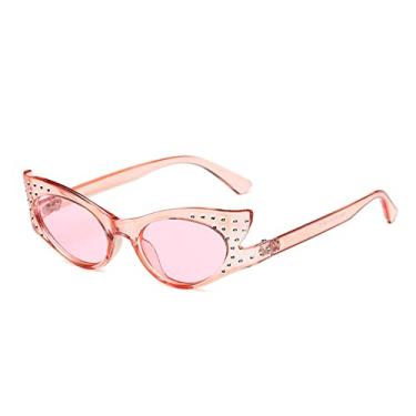 Imagem de Óculos de sol de olho de gato da moda, moda feminina banhada a diamante, armação pequena, óculos de lentes marinhas, óculos de sol de todos os jogos, 7, tamanho único