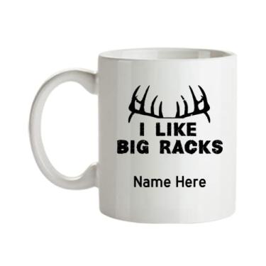Imagem de Caneca de caça personalizada, eu gosto de grandes racks, caneca de caça de cervo, presentes de caça, presente para caçador, ideia de presente de cesta de natal de aniversário de caçador, presente de agradecimento caçador, caneca de caça personalizada