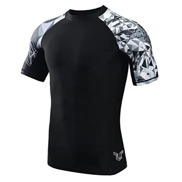Imagem de Proteção solar UV HUGE SPORTS masculina FPS 50+ Rash Guard de mangas curtas, Eagle, XX-Large